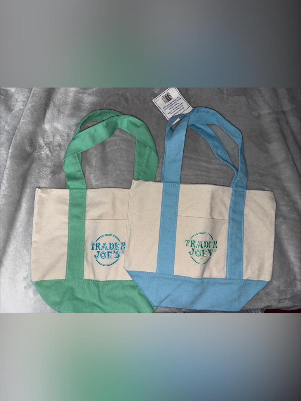 Canvas Tote Bag - Blue and Green